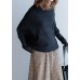 Women black knitted clothes o neck Batwing Sleeve trendy plus size fall knitwear