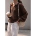 Winter chocolate knit sweat tops oversize v neck long sleeve sweater tops