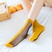 Women Lace Patchwork Ultra  Thin Mesh Breathable Low Cut Sock Crystal Boat Socks